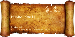 Hupka Kamill névjegykártya